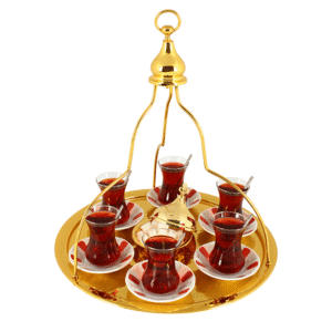 Gold Açık Askı Çay Seti