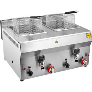 Remta R113CE Gazlı Çiftli Musluklu Fritöz - 8+8 Litre - Görsel 1
